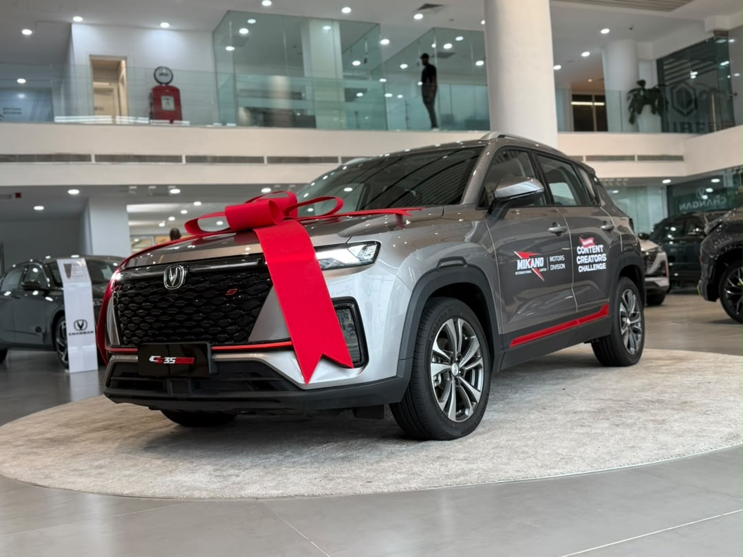 The Changan CS35 presented with a red ribbon at the official Mikano Changan Creators Challenge ceremony in Lagos.