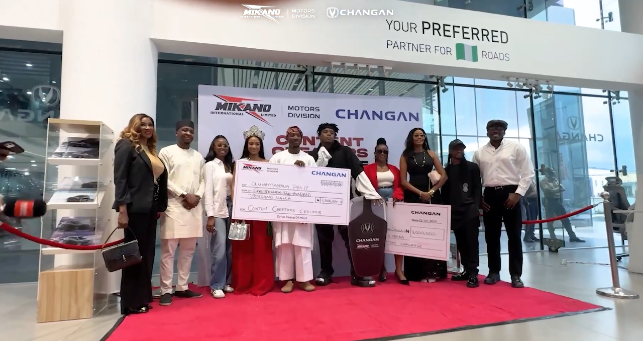 Official Mikano Changan Creators Challenge award presentation in Lagos, documented by attending media.
